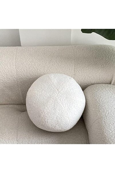 Generic Brand White Ball Shaped Plush Pillow,Cute Soft Waist Rest Cushion,Hom...