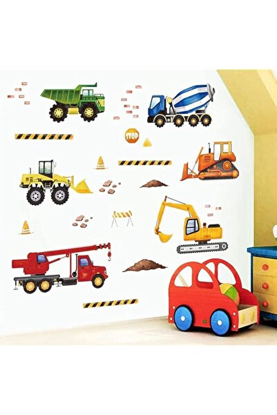 Generic bpa Construction Wall Decals Trucks Vehicles Wall Stickers Kids Bedro...