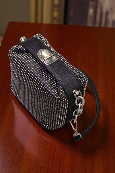 HFKY Γυναικεία τσάντα χεριού και ώμου από μαύρη πέτρα.