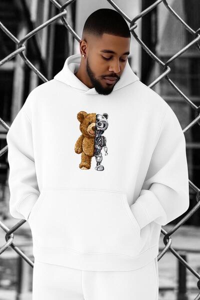 BENROMA Hanorac de mărime mare, cu 3 fire, din bumbac pieptănat, cu imprimeu ...