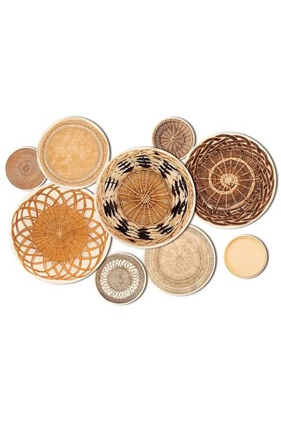 Generic Eersida 9 Pcs Boho Basket Wall Decals - Round Modern Peel and Stick Removable Adhesive Nursery Deco