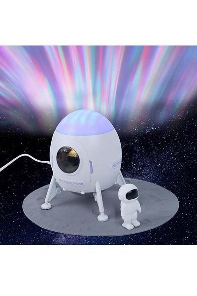 Generic GUDOO Lander Astronaut Projector Night Light, Built-in Speaker Space Buddy LED Planetarium Spaceman