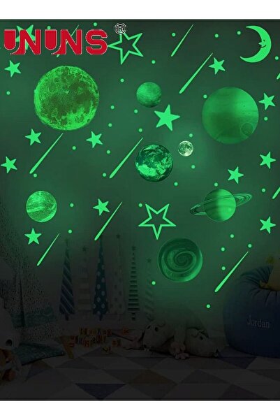 Generic 3D Space Wall Sticker Set,Glow In The Dark Stars And Planets,10 Glowi...