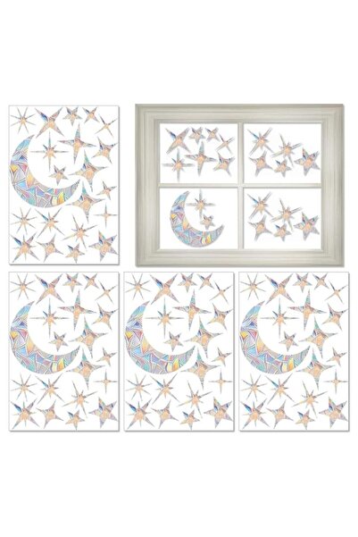 Generic Brand BIGTHREE Rainbow Window Film, 4 Pcs Window Stickers for Glass P...