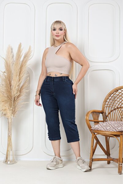 EYLÜL BUTİK Women's Elastic Waist Capri