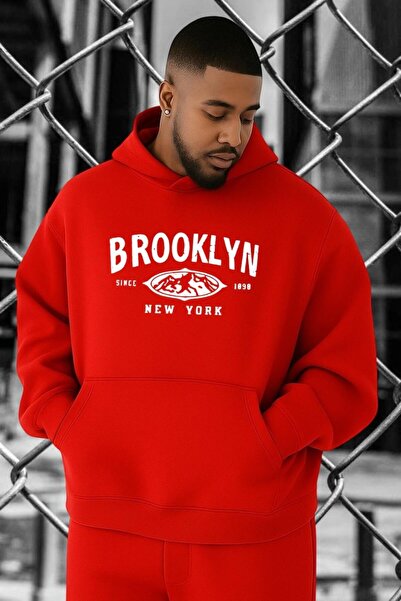 BENROMA Hanorac de mărime mare, cu 3 fire, din bumbac pieptănat, cu imprimeu ...