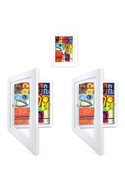 Generic Brand TenSteed 2PCS Kids Art Frames, White, A4 Size, Plastic, Collage...