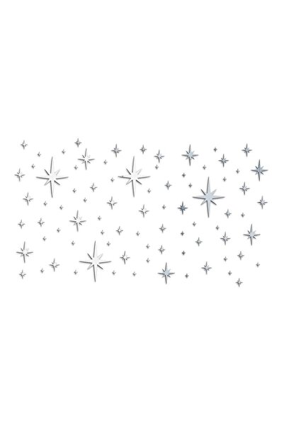 Generic ملصقات حائط مرآة أكريليك من تزوييق، ملصقات حائط على شكل نجوم فضية، مق...