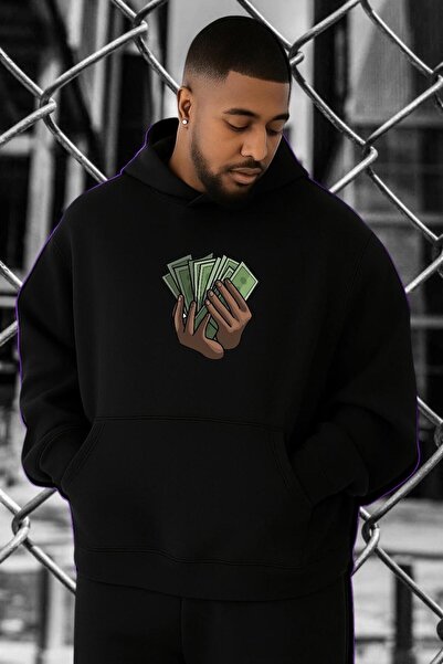 BENROMA 3 Yarn Combed Cotton Para Money Printed Oversized Sweatshirt