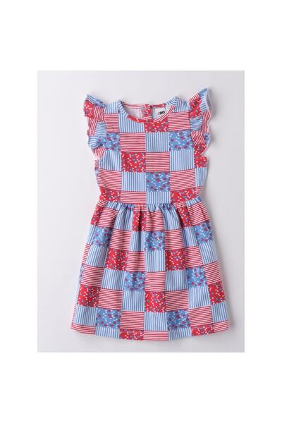 İDO I Do - Casual Dress for Girls, Multicolor, 110 CM