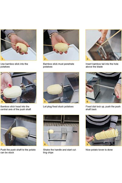 UTEN TERRION Potato Tower Machine Stainless Steel Spiral Potato Cutter for Potatoes & Vegetables