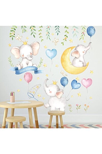 Generic ملصقات حائط كبيرة ملونة من مادة BPA® على شكل فيل طائر، فيل لطيف معلق ...