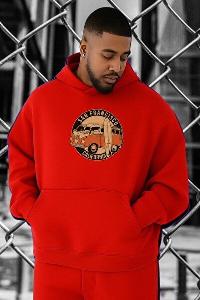 BENROMA 3 Yarn Combed San Francisco Woswos Printed Oversized Sweatshirt