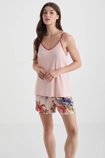 Catherine's Catheri̇nes Thin Strap Soft Textured Fabric Women's Shorts Pajama Set