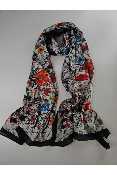 Webinay Home Flower Theme g Pattern Voile Silk Silk Scarf Hijab