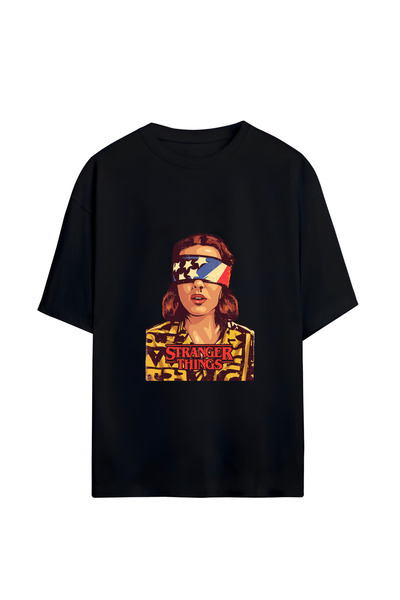 GraffTee تي شيرت قطني كبير الحجم للجنسين من STRANGER THINGS