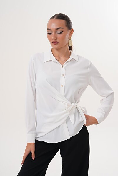 ŞİMAL Women's Front Tie Detailed Shirt 255260 -