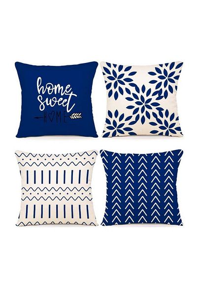 Generic Throw Pillow Cushion Case Pack of 4 Pillow Covers 18x18 Modern Sofa Throw Pillow Cover Decorative O
