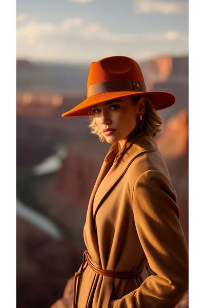 LAGRANZE Women's Stamped Fedora Hat