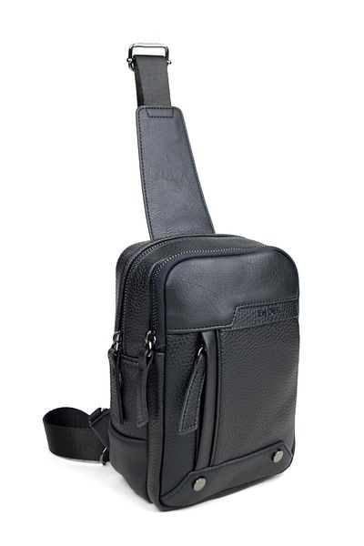en deri Men's Black Multi-Compartment Daily Cross Strap Shoulder Bag