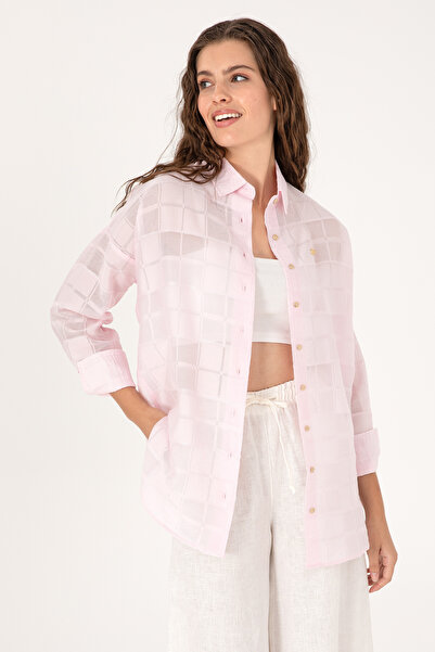 U.S. Polo Assn. Kadın Pudra Uzun Kollu Gömlek 50299665-VR042