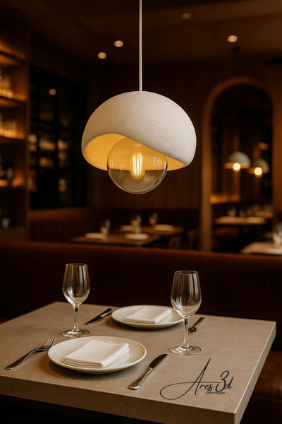 Ares Home Beton Görünümlü Tekli Sarkıt Avize Rustik E27 Modern Avize Bohem Beton Görünüm (E27 Ampul Dahil )