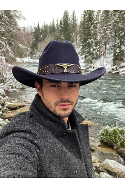LAGRANZE Men's Stamped Cowboy Hat