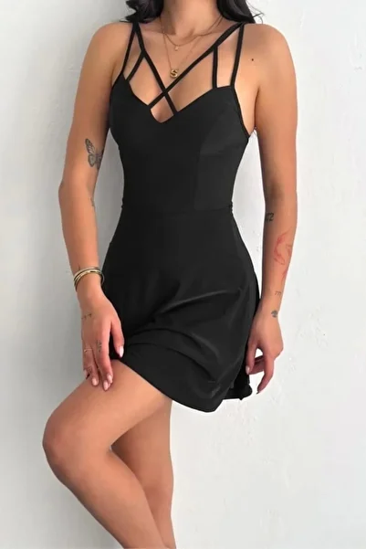 alluria Slim Double Strap Mini Dress