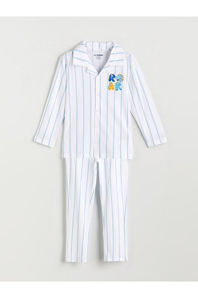 LC Waikiki Lcw Kids New Season Shirt Collar Boys Pajamas Set