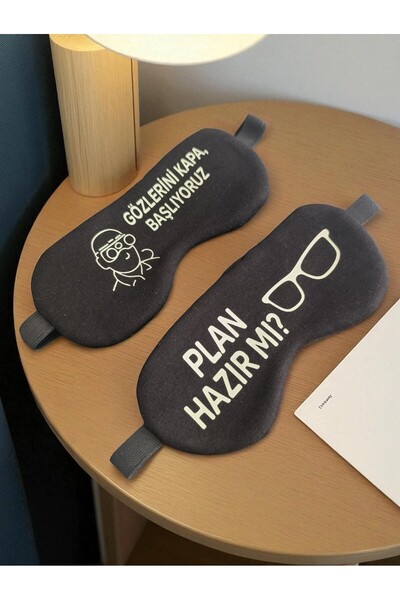 BeyzHal 🕶️   “Are You Ready for the Plan?” Sleep Mask Set – Humorous & Thematic Double Eye Mask – Gift for Lovers