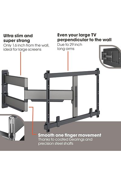 Vogel 's TVM 5845 Full-Motion Ultra-Thin TV Wall Mount Bracket 55 65 75 85 98 Up To 100 Inch TVs,