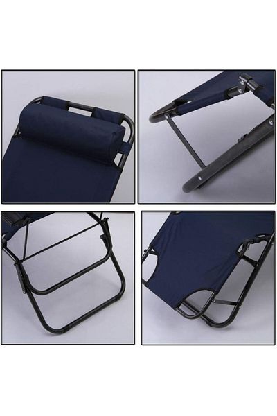 Mercaton Folding Sun Lounger with Padded Cushion, Metal Frame and Waterproof 600D Oxford Cloth, UV Resistant, M