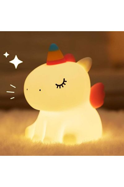 Generic LED Rechargeable Cute Night Light with Remote, Silicone Material, 3 Levels of Warm Light, Tech Anim