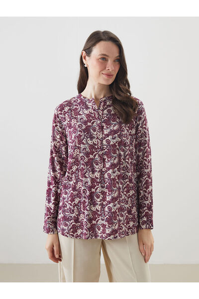 LC Waikiki Rmz Gi̇yi̇m Farkiyla Hakim Roba Collar Floral Blouse