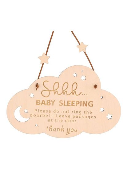 Generic PEUTIER Baby Sleeps for Front Door, Wooden Door Sign Psst Baby Sleeps Please Do Not Disturb Sign Ba