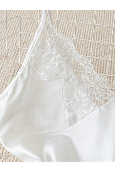 Lilly Silken Grace – 3 Piece Satin & Lace Pajama Set { Bride/Dowry Set }