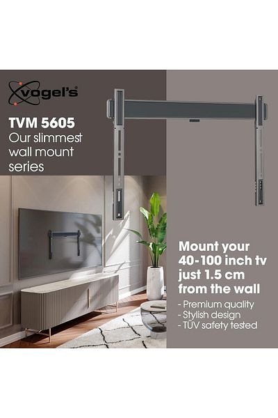 Vogel 's TVM 5605 ​Extremely ​Flat​ Fixed TV Wall Mount Bracket for 40-100 inch TVs​, Holds Max.