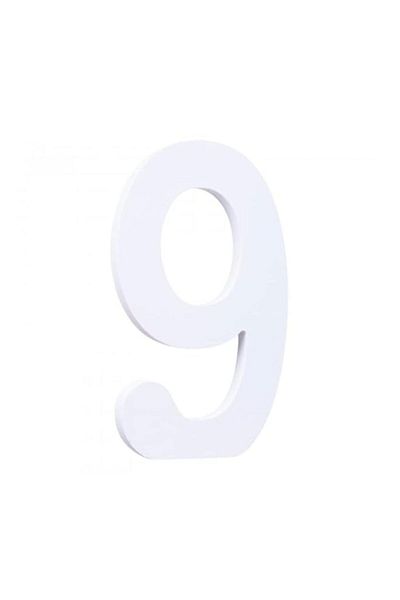 Generic Rosymoment Wooden Number 9 Marquee for Party and Wedding Decor, 18 cm Length, Warm White (Number 9)