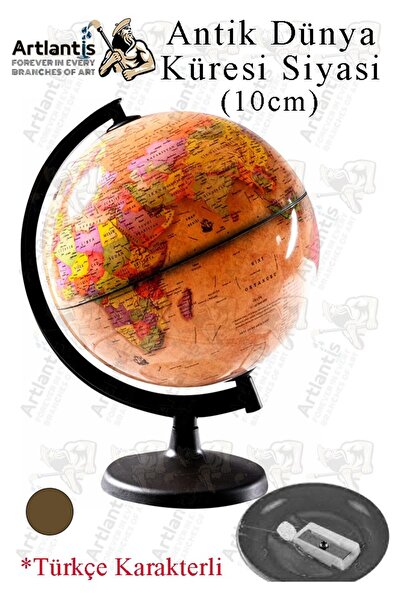 Artlantis Dünya Küresi 10cm Siyasi 1 Adet Masaüstü Siyasi Dünya Küresi Coğraf...