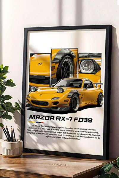 Saturn Mazda RX-7 FD3S Tablou cu cadru - Poster pentru mașină Mazda