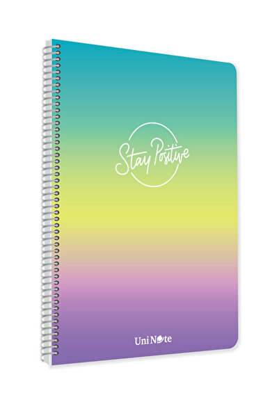 ÇINAR DEFTER Μείνετε στη θετικότητα Σπιράλ Πλαστικό Εξώφυλλο 72 Φύλλων Ριγέ