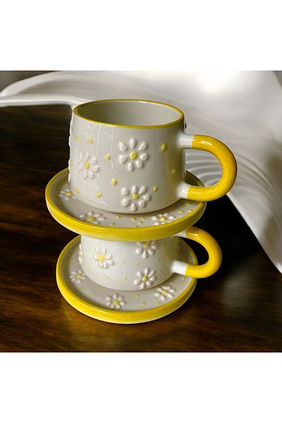 Arsim Home 4 Pieces of 2-Person Mug with Plate