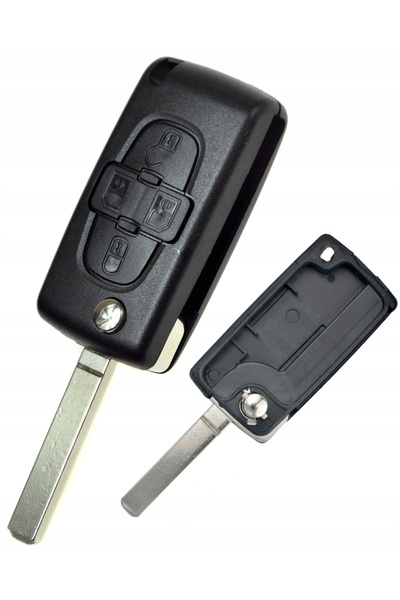 TECHSTAR Carcasă cheie cu 4 butoane pentru Peugeot 1007 – model cu clapă compatibil cu BRE2247