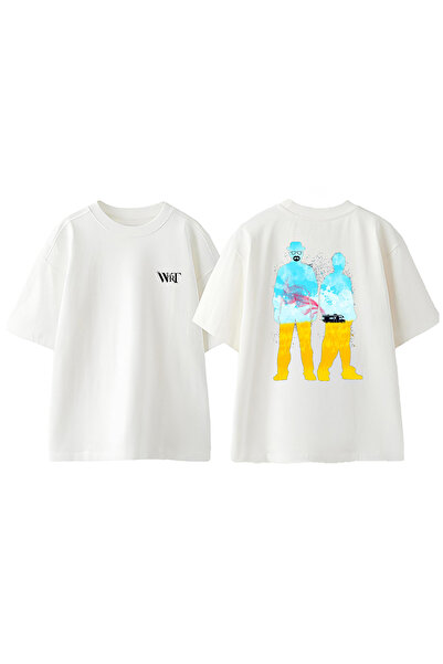 THEWERT Respect The Chemistry Design Tricou Oversize Alb din Bumbac cu Imprim...