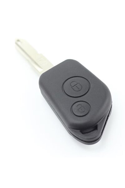 TECHSTAR Carcasă cheie auto cu 2 butoane și suport pentru baterie pentru Peugeot – compatibilă cu 206, 207, 307, 407