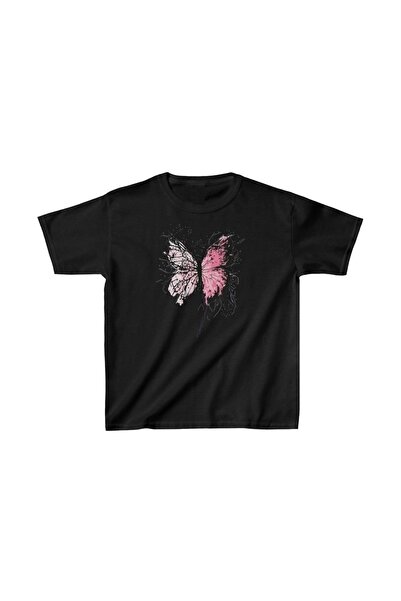 indispensablely Kids Girls Printed T-Shirt - Black