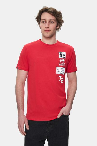 Eckō Unltd. Tomlinson Red Crew Neck Printed Standard Fit Men's Tshirt