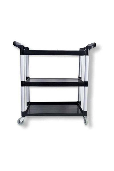 Generic Food serving cart with wheels 100X70X49 cm black