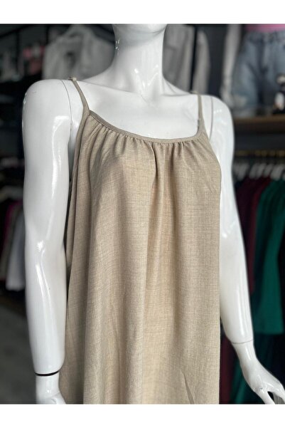 Lotus Boutique askılı keten elbise