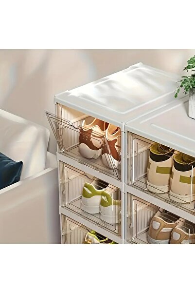 Evfix 6 Katlı Modüler Lüks Ayakkabı Kutusu Katlanır Ayakkabılık